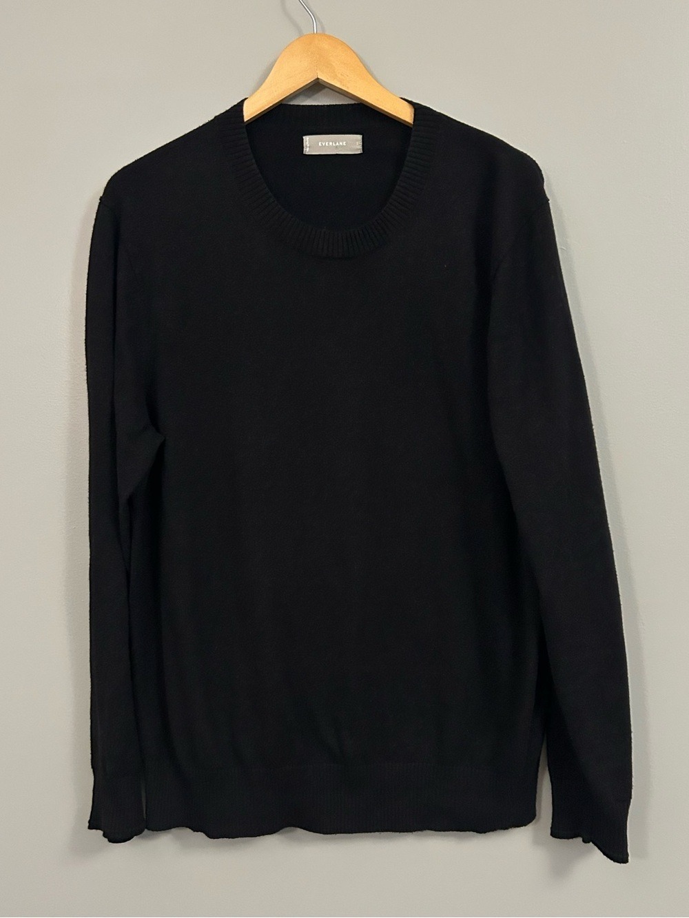 Everlane Men's Black Crewneck Knit Sweater Large